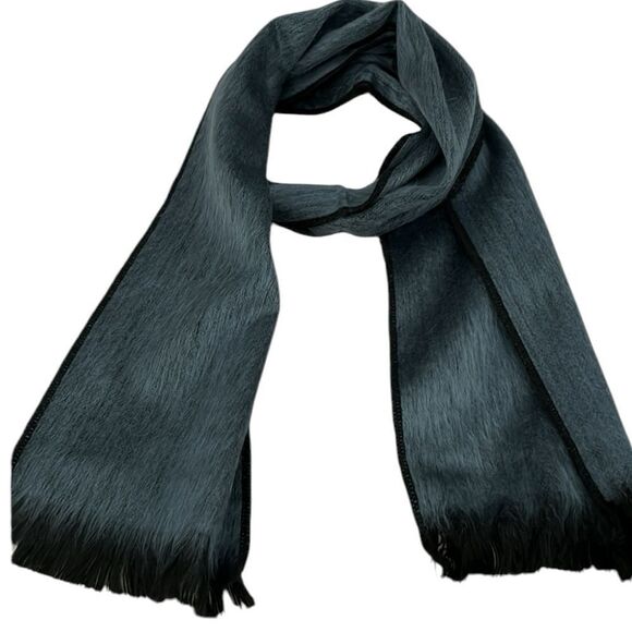 Beautiful alpaca scarf still blue with black trim from Ecuador so soft a… - Picture 1 of 7